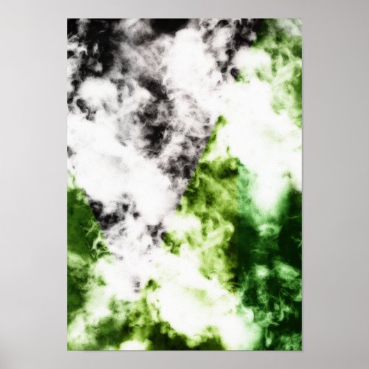 Poster d'art abstrait noir et vert fumée (Devant)