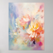 Poster d'art Abstrait Pastel Aquarelle Florale Mur (Devant)