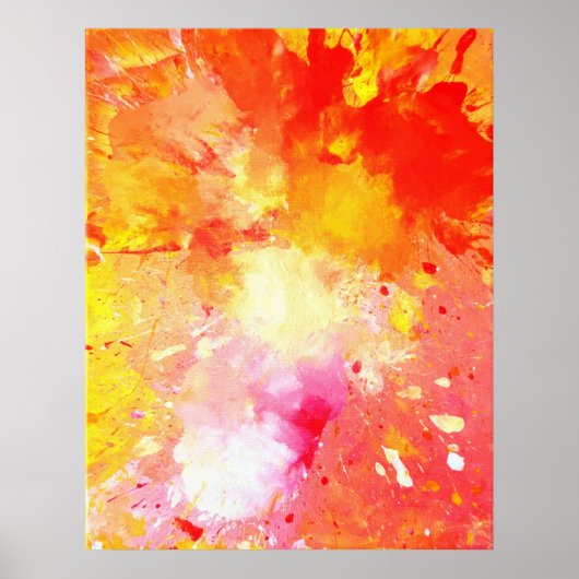 Poster d'art Abstrait rose et orange imprimé (Devant)