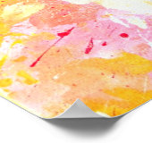 Poster d'art Abstrait rose et orange imprimé (Coin)