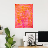 Poster d'art Abstrait rose et orange 'Wiggle' Impr (Bureau à domicile)