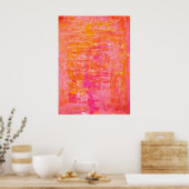 Poster d'art Abstrait rose et orange 'Wiggle' Impr (Cuisine)