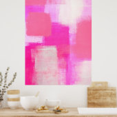 Poster d'art Abstrait rose 'Sensibilisation' Impri (Cuisine)