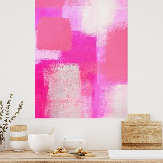 Poster d'art Abstrait rose 'Sensibilisation' Impri (Cuisine)
