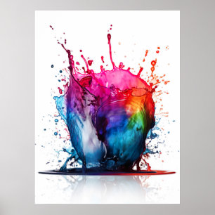 Poster d'art Abstrait sur l'eau colorée