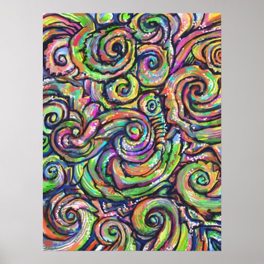 Poster d'art Abstrait tourbillonnant (Devant)