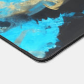 Poster d'art Abstrait Turquoise et Or (Coin)