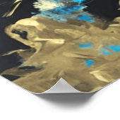 Poster d'art Abstrait Turquoise et Or (Coin)