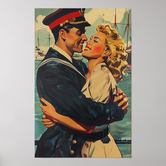 Poster d'art Abstrait vintage rétro moderne (Devant)