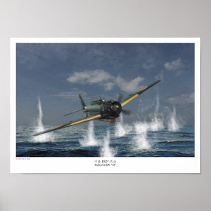 Poster d'art aéronautique "中 島 B6N 天 山 Jill"