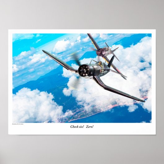 Poster d'art aéronautique "F4U Corsair" (Devant)