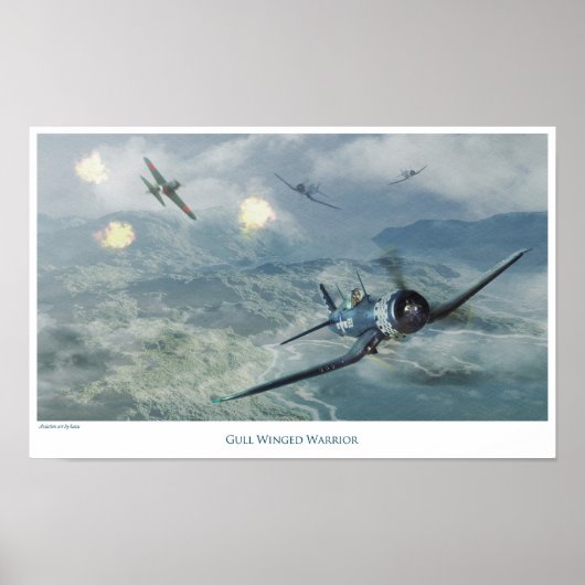 Poster d'art aéronautique "F4U Corsair" (Devant)