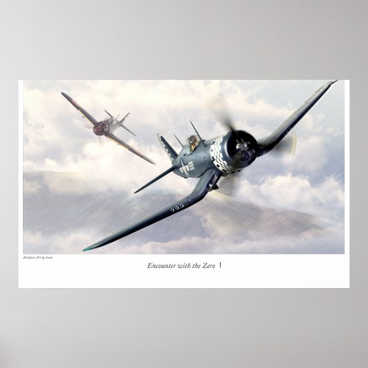 Poster d'art aéronautique "F4U Corsair" (Devant)