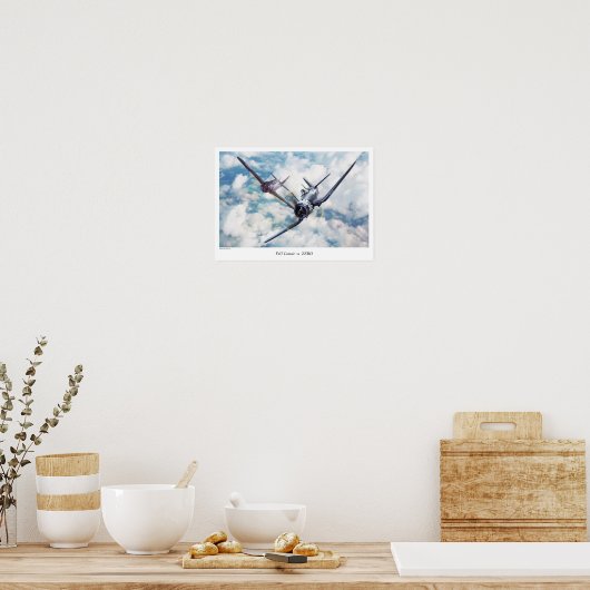 Poster d'art aéronautique "F4U Corsair r" (Cuisine)