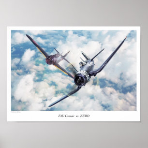Poster d'art aéronautique "F4U Corsair r"