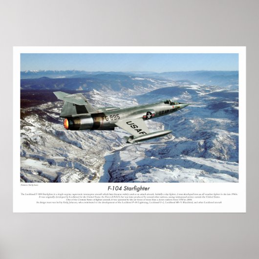 Poster d'art aéronautique "F-104 Starfighter" (Devant)