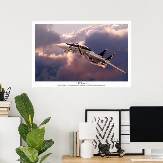 Poster d'art aéronautique "F-14 Tomcat" (Bureau à domicile)
