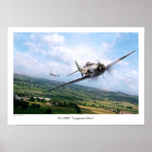 Poster d'art aéronautique "Focke-Wulf Fw 190D" (Devant)