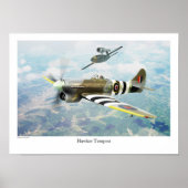 Poster d'art aéronautique "Hawker Tempest" (Devant)