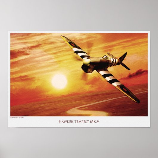 Poster d'art aéronautique "Hawker Tempest MK.V." (Devant)