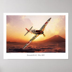 Poster d'art aéronautique "Kawasaki Ki-61"