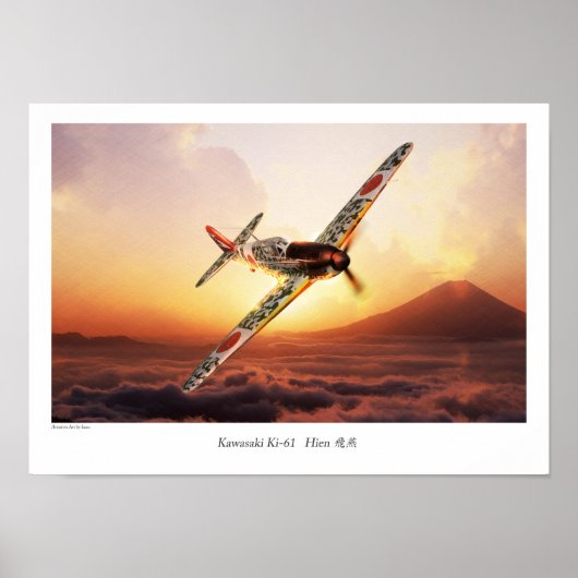 Poster d'art aéronautique "Kawasaki Ki-61" (Devant)