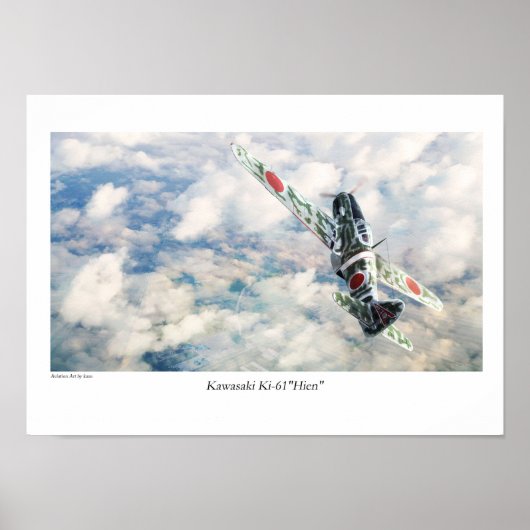 Poster d'art aéronautique "Kawasaki Ki-61 Hien" (Devant)