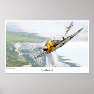 Poster d'art aéronautique "Messerschmitt Bf 109"