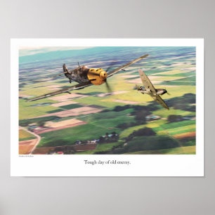 Poster d'art aéronautique "Messerschmitt Bf 109"