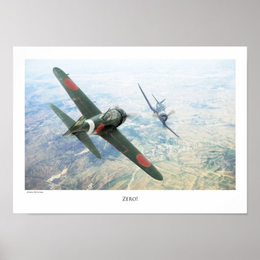 Poster d'art aéronautique "Mitsubishi A6M Zero" (Devant)