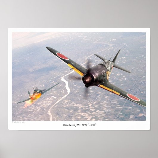 Poster d'art aéronautique "Mitsubishi J2M 雷 電 "Jac (Devant)