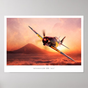 Poster d'art aéronautique "Mitsubishi J2M 雷 電 "Jac