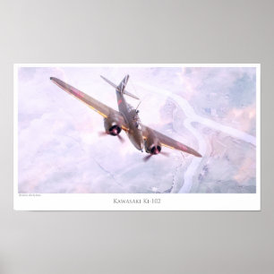 Poster d'art aéronautique "Nakajima Ki-102"