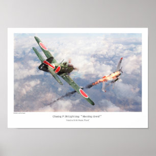 Poster d'art aéronautique "Nakajima Ki-84疾 風 "Fran