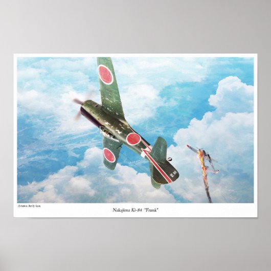 Poster d'art aéronautique " Nakajima Ki-84"Frank (Devant)