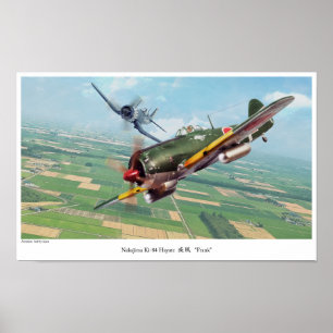 Poster d'art aéronautique " Nakajima Ki-84"Frank