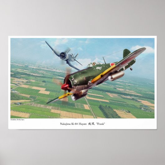 Poster d'art aéronautique "  Nakajima Ki-84"Frank (Devant)