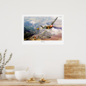 Poster d'art aéronautique "P51-B Mustang" (Cuisine)