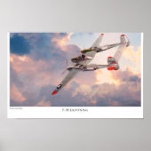 Poster d'art aéronautique "P-38 Lightning" (Devant)