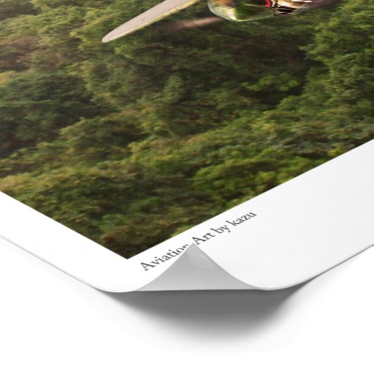 Poster d'art aéronautique "P-38 Lightning" (Coin)