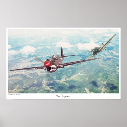 Poster d'art aéronautique "P-40 Warhawk" (Devant)
