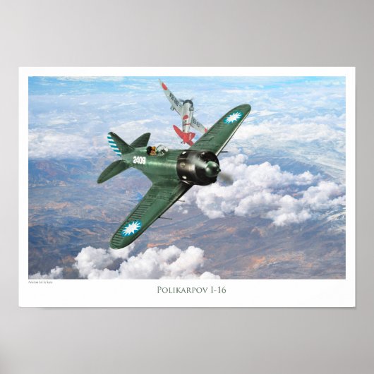 Poster d'art aéronautique "Polikarpov I-16" (Devant)