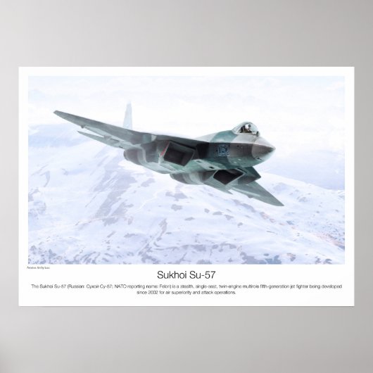 Poster d'art aéronautique "Su-57" (Devant)