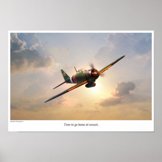 Poster d'art aéronautique "ZERO FIGHTER" (Devant)