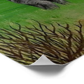 Poster d'art "African Sunset" Elephant Giraffe Imp (Coin)