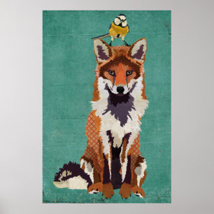 Poster d'Art Amber Fox & Little Bird