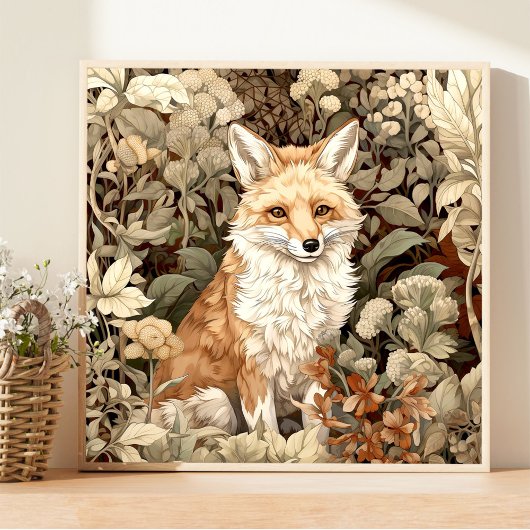 Poster d'art animal de la forêt Fox