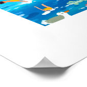 Poster d'art : Baignade, Voile & Snorkeling, Mento (Coin)