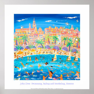Poster d'art : Baignade, Voile & Snorkeling, Mento