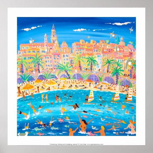 Poster d'art : Baignade, Voile & Snorkeling, Mento (Devant)